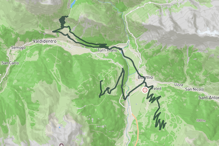 cycling map for Bormio Uphill