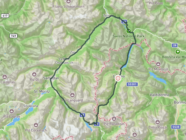 Engadina Tour route map