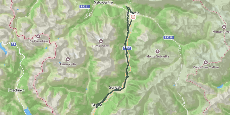 Sentiero Valtellina from Bormio route preview