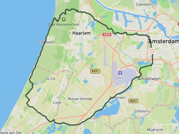 Amsterdamse Waterleidingduinen route map