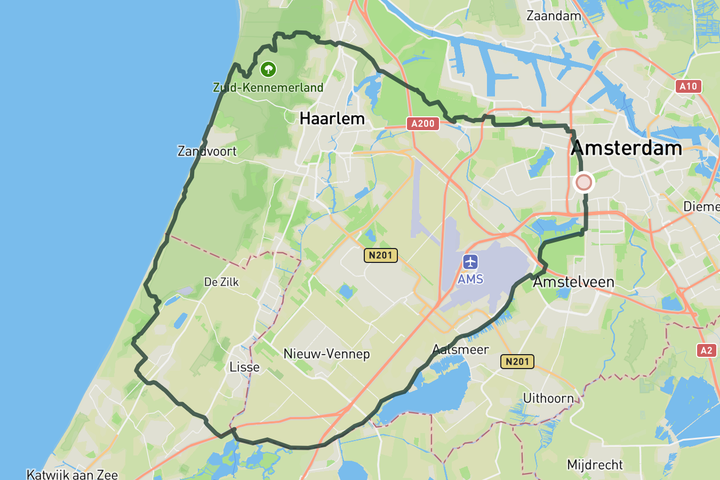 cycling map for Amsterdamse Waterleidingduinen