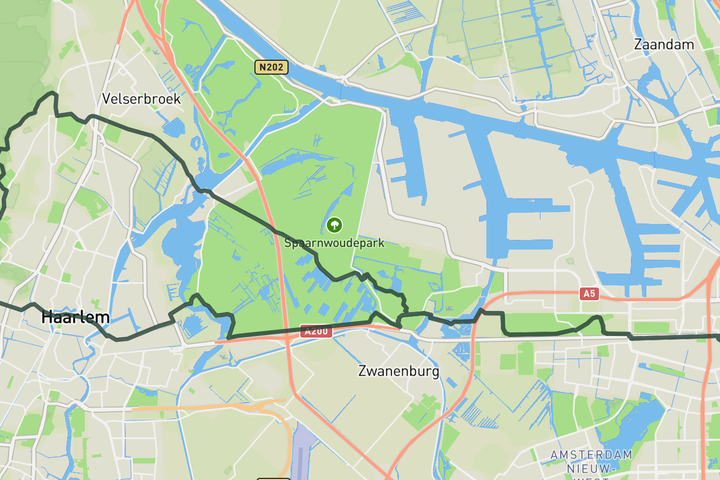 cycling map for Het Kopje