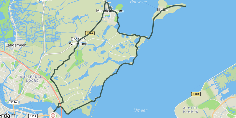 Loop to Marken route preview