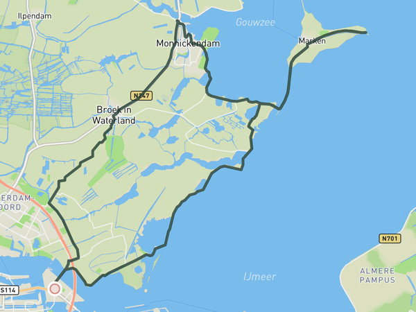 Loop to Marken route map