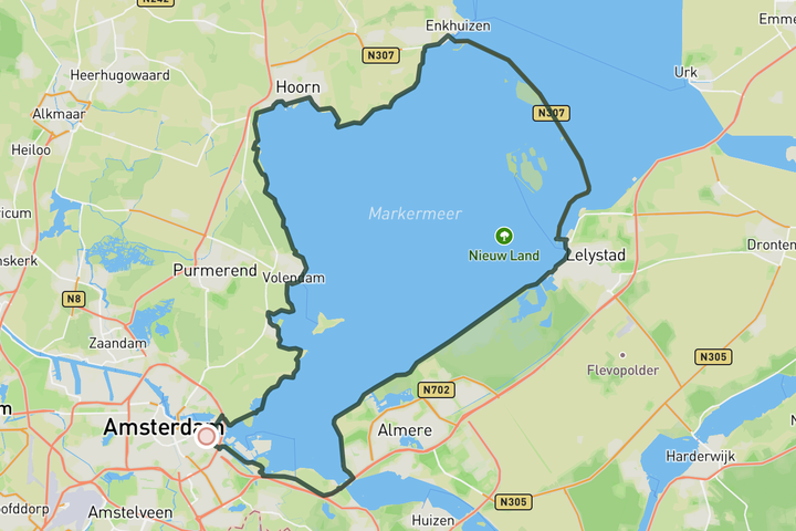 cycling map for Markemeer