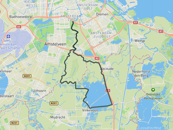 Rondehoep & Vinkeveense plassen route map