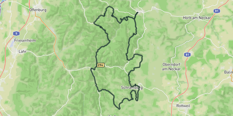Big loop through Central Black Forest route preview