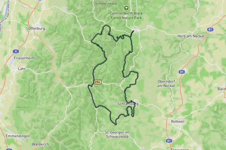 cycling map for Big loop through Central Black Forest