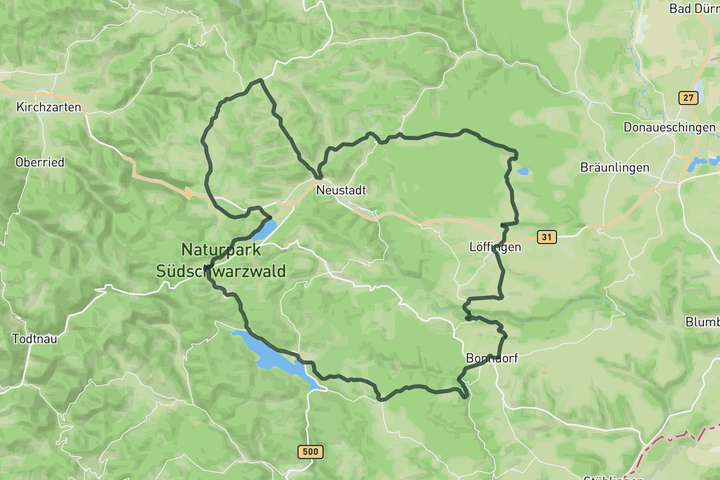 cycling map for Blackforest Tour