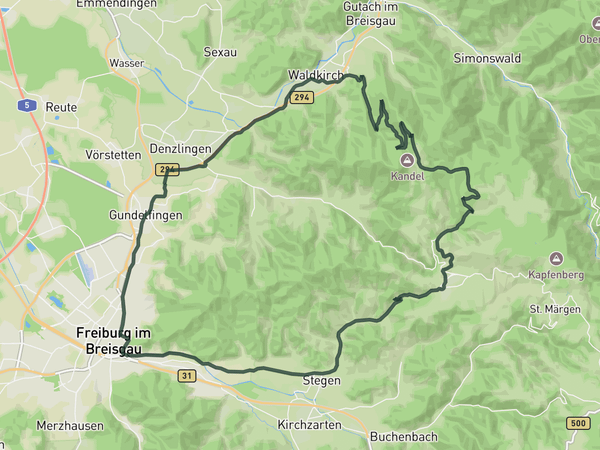 Climb up the Kandel route map