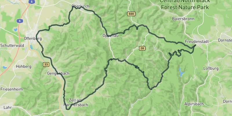 Freudenstadt <> Offenburg Loop route preview
