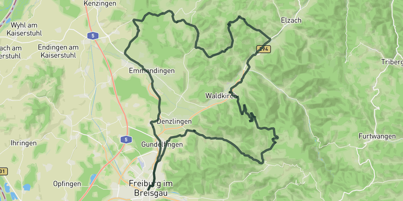 From Freiburg to the Kandel route preview