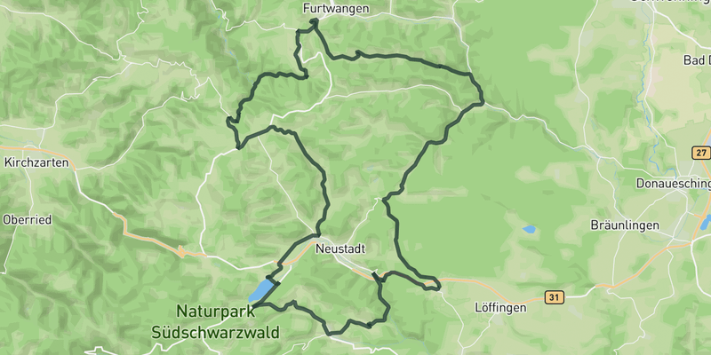 From Titsee-Neustadt through the Hexenlochtal valley route preview
