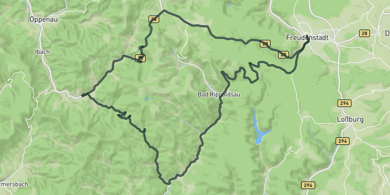 Kniebis ridge Loop route preview