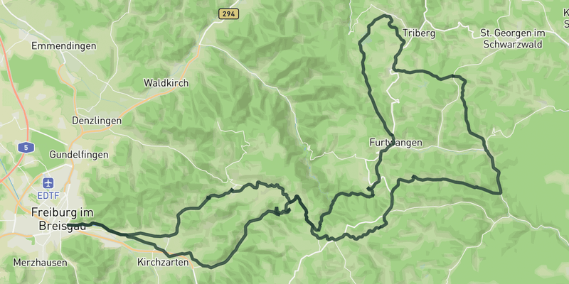 Loop to Furtwangen route preview