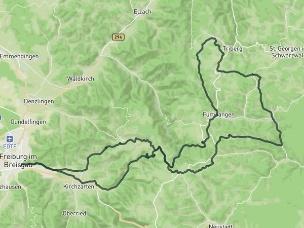 Loop to Furtwangen route map
