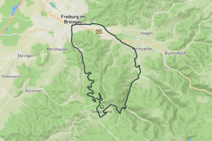 cycling map for Schauinsland-Oberried Loop