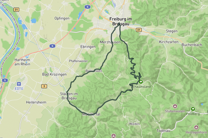 cycling map for Schauinslandstraße - Classic