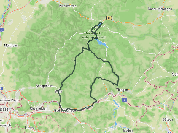 Through the southern Black Forest route map