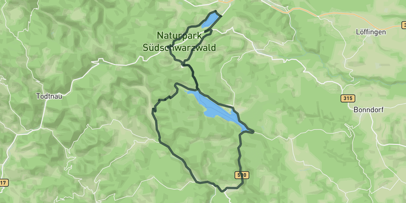 Titisee & Schluchsee route preview