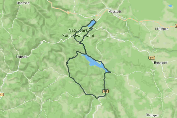 cycling map for Titisee & Schluchsee
