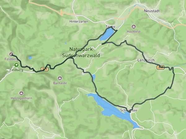 To the Feldberg summit route map