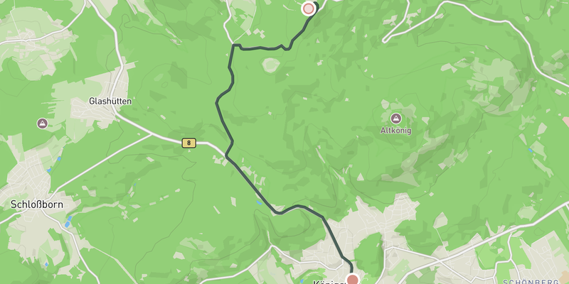 Feldberg from Königstein elevation profile