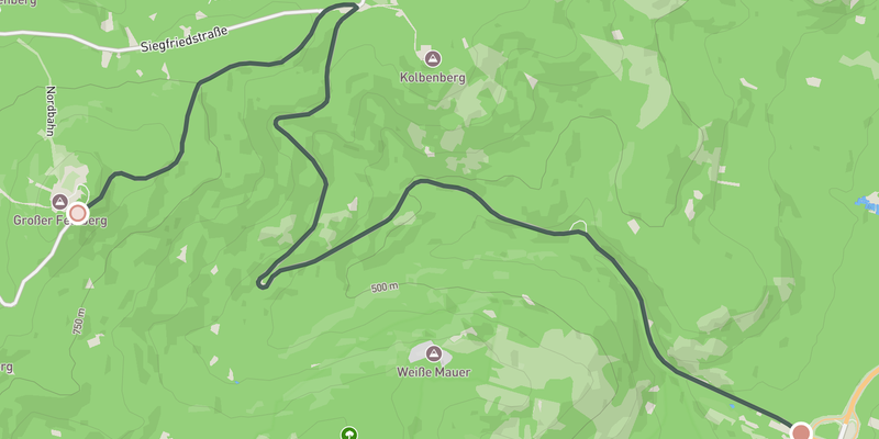 Feldberg from Oberursel elevation profile