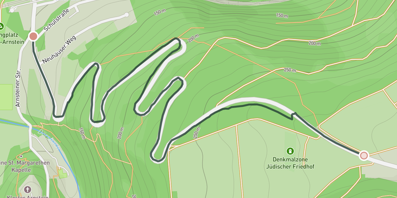 Obernhof - Seelbach elevation profile