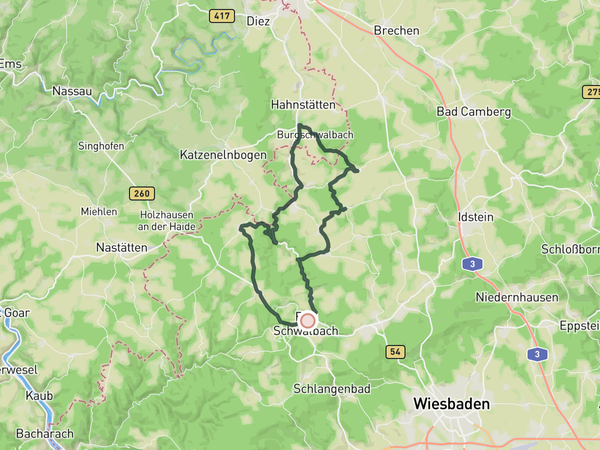 Castles and climbs route map