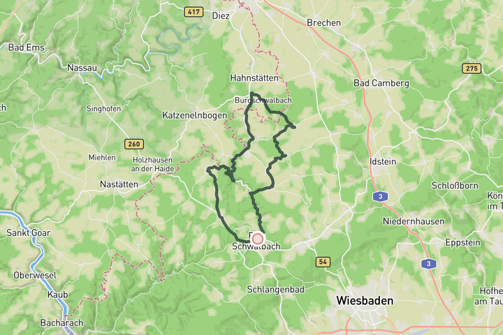 cycling map for Castles and climbs