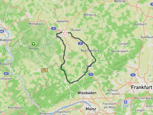 In the heart of Taunus route map