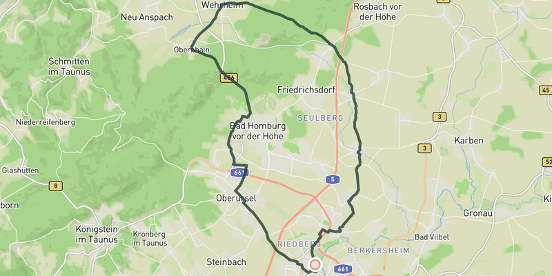 Waldbahn und Saalburg route preview