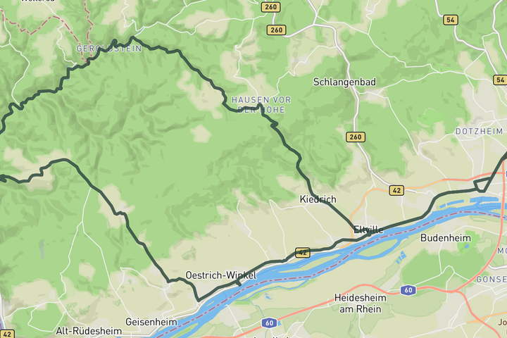 cycling map for Wispertal