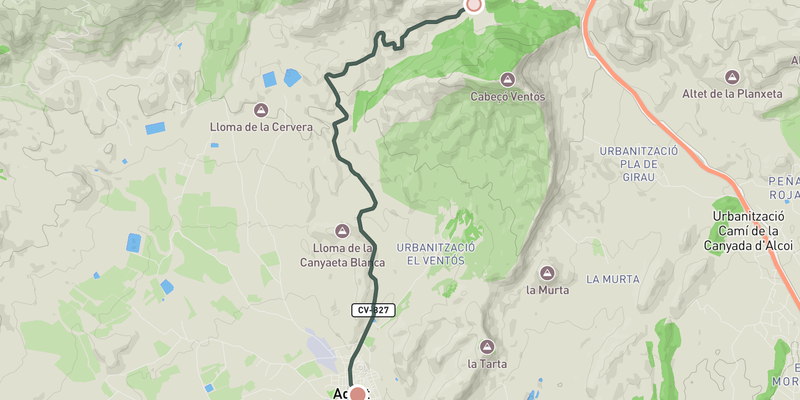 Puerto de Maigmó from Agost elevation profile