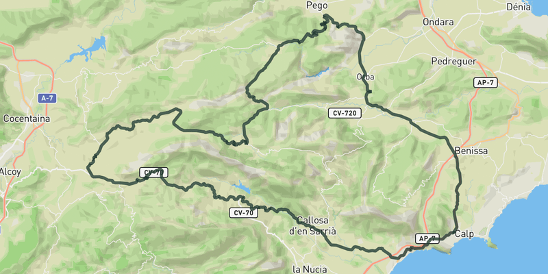 Big Loop from Calpe route preview