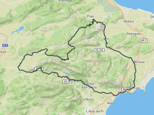 Big Loop from Calpe route map