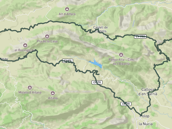 Guadalest Loop route map