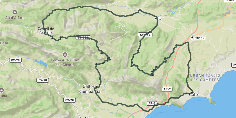 Loop Sa Creueta and Bernia route preview