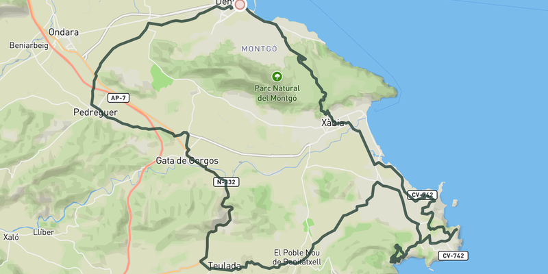 Marina Alta Tour route preview