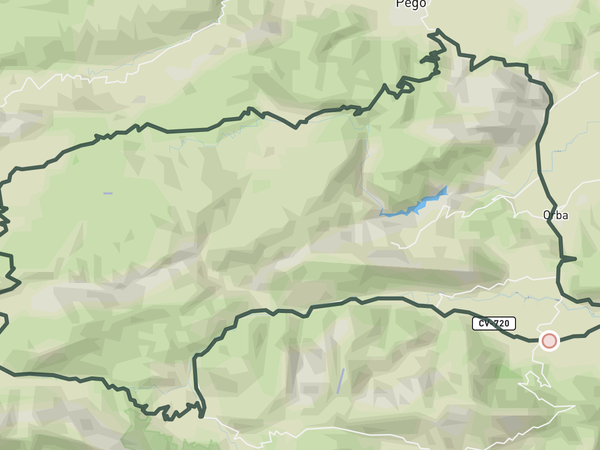 Out to Tollos and back route map