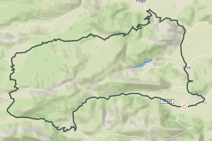 cycling map for Out to Tollos and back