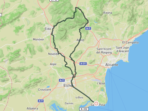 Sierra de Maigmó route map