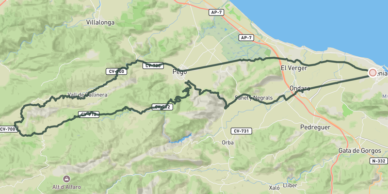 Vall de Gallinera and Vall d'Ebo from Dénia route preview