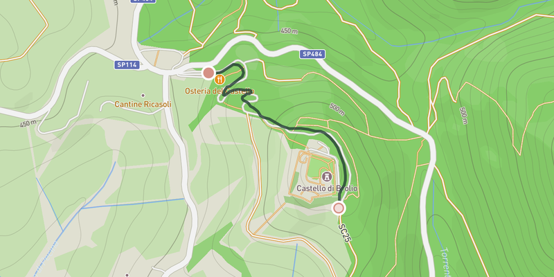 Brolio's Castle elevation profile