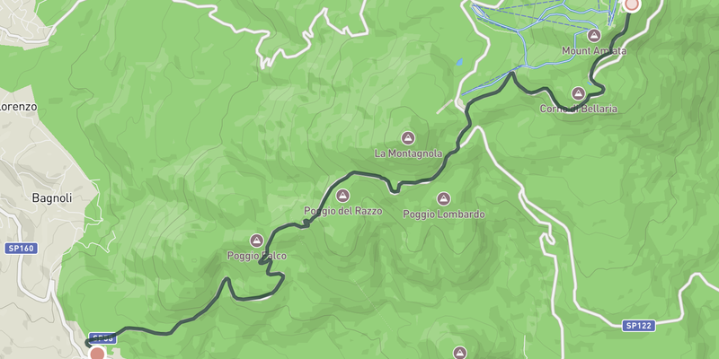 Monte Amiata elevation profile