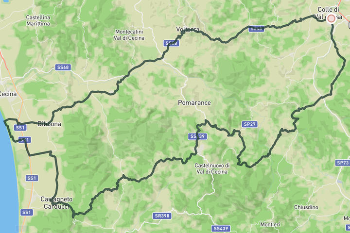 cycling map for California Dreaming