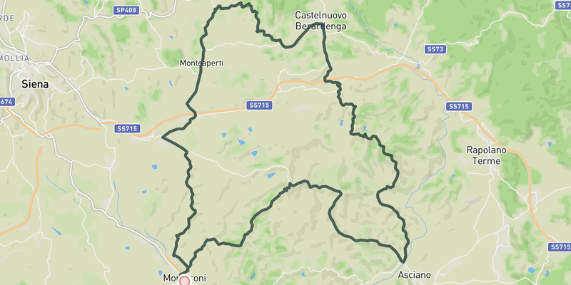 Crete Senesi loop ft. Monte Sante Marie route preview