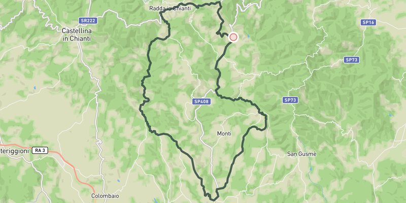 Eroica loop from Gaiole in Chianti route preview