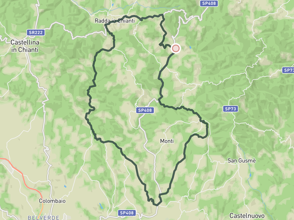 Eroica loop from Gaiole in Chianti route map